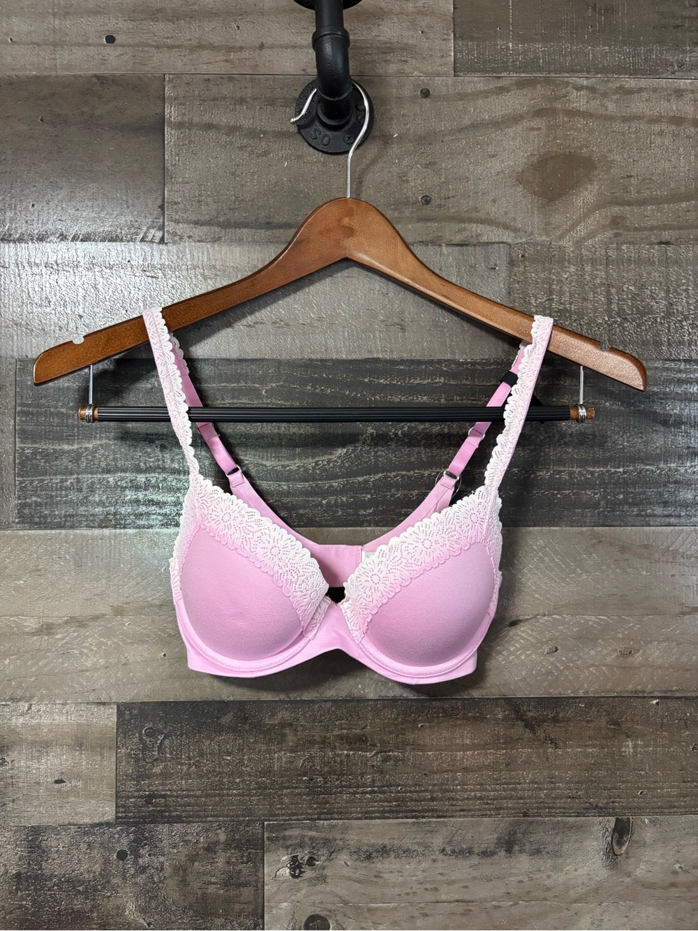 NWT aerie Pink Lace-Trim Push-up Underwire Bra 30D